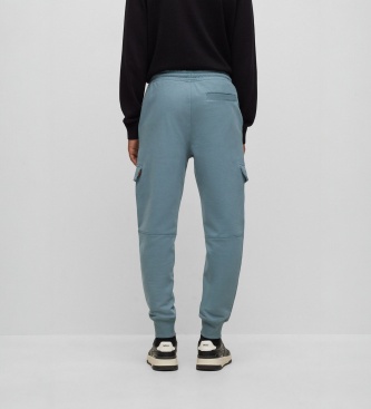 BOSS Calça jogger cargo Senylonmatt verde claro