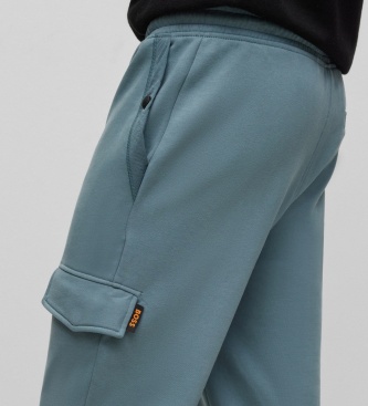 BOSS Calça jogger cargo Senylonmatt verde claro