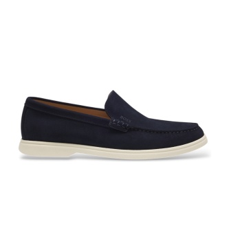 BOSS Navy blue Sienne leather moccasins