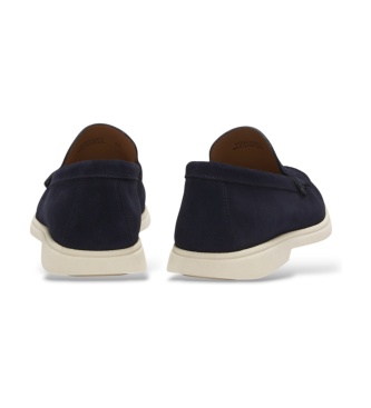 BOSS Navy blue Sienne leather moccasins