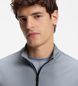 BOSS Bluza z krótkim zamkiem Active szara