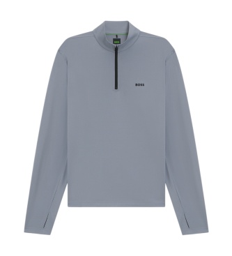 BOSS Bluza z krótkim zamkiem Active szara