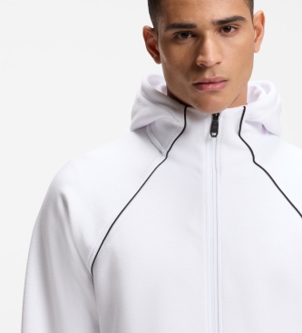 BOSS Sweat à capuche zippé Join Saggy blanc