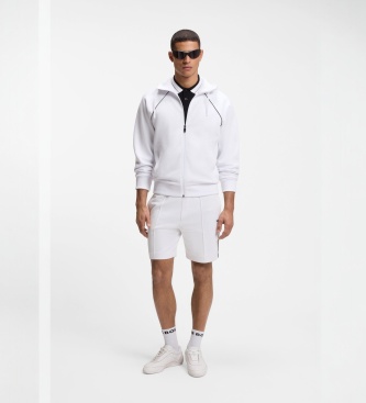 BOSS Sweat à capuche zippé Join Saggy blanc