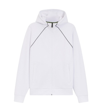 BOSS Sweat à capuche zippé Join Saggy blanc