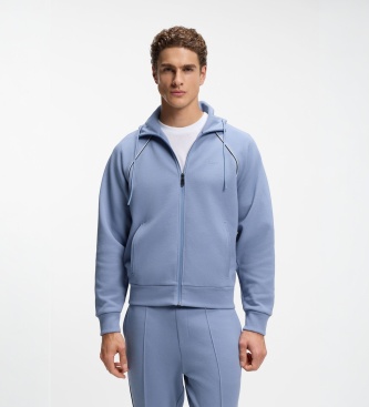 BOSS Sweat à capuche zippé Join Saggy bleu pastel