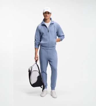BOSS Sweat à capuche zippé Join Saggy bleu pastel