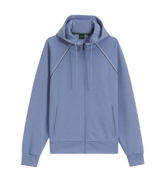 BOSS Sweat à capuche zippé Join Saggy bleu pastel