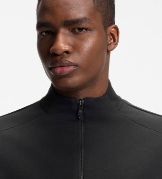 BOSS Sweat à capuche zippé Network noir