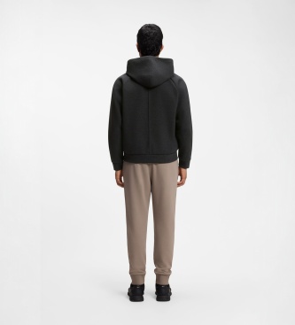 BOSS Sweat à capuche zippé intégral gris anthracite
