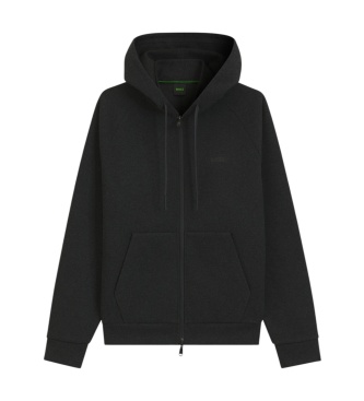 BOSS Sweat à capuche zippé intégral gris anthracite