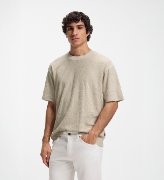 BOSS T-shirt Flower gris clair