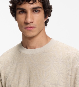 BOSS T-shirt Flower gris clair