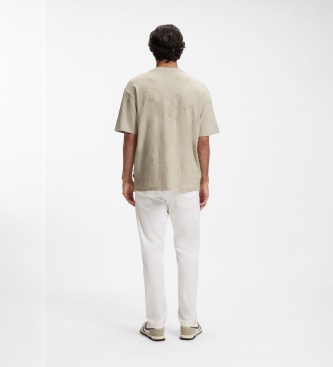 BOSS T-shirt Flower gris clair