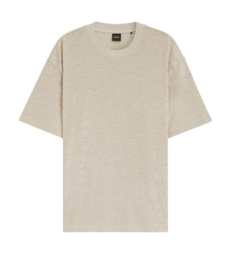 BOSS T-shirt Flower gris clair
