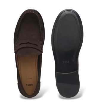 BOSS Donkerbruine Tevan mocassins