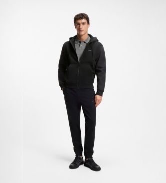BOSS Sweat à capuche Mix Denim noir