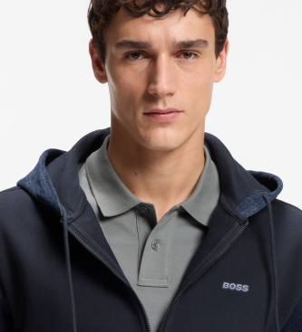 BOSS Sweat à capuche Mix Denim marine
