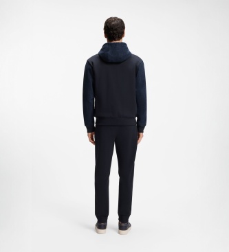 BOSS Sweat à capuche Mix Denim marine
