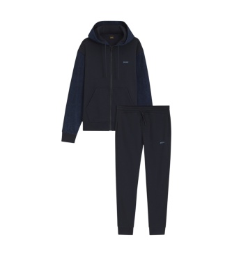 BOSS Sweat à capuche Mix Denim marine