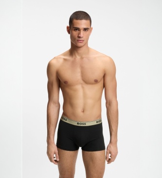 BOSS Set 3 calzoncillos de algodón elástico negro