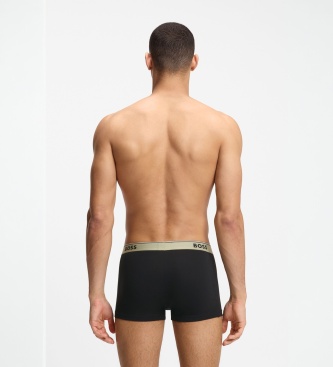 BOSS Set 3 calzoncillos de algodón elástico negro