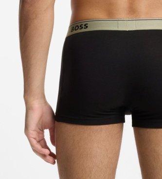 BOSS Set 3 calzoncillos de algodón elástico negro