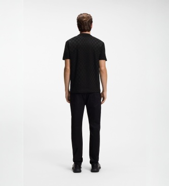 BOSS Tee-shirt jacquard à carreaux noir