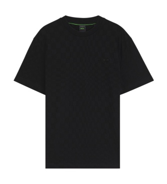 BOSS Tee-shirt jacquard à carreaux noir