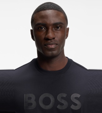 BOSS Camiseta com logo marinho