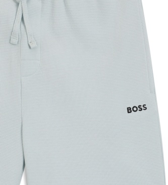BOSS Light blue waffle shorts