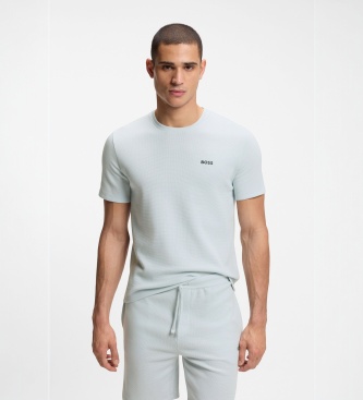 BOSS Waffel-T-Shirt hellblau
