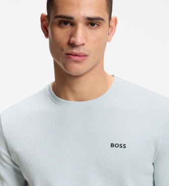 BOSS Waffel-T-Shirt hellblau