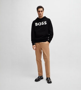 BOSS Bluza z kapturem Webasic czarna