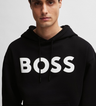 BOSS Bluza z kapturem Webasic czarna