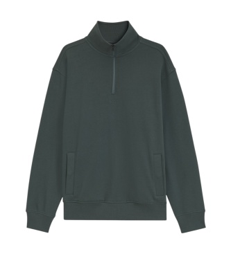 BOSS Grøn højhalset sweatshirt med lynlås