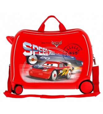 Joumma Bags Valise pour enfants Voitures de vitesse 2 roues multidirectionnelles rouges -38x50x20cm