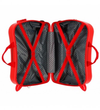 Joumma Bags Valise pour enfants Voitures de vitesse 2 roues multidirectionnelles rouges -38x50x20cm
