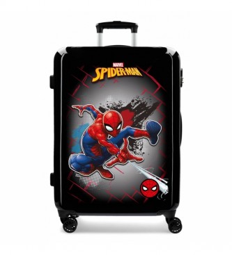 Joumma Bags Średnia walizka Spiderman czerwona sztywna czarna -68x48x26cm