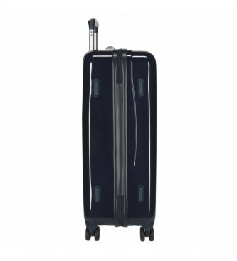 Joumma Bags Ensemble de valises rigides en jeans Bia Bleu -38x55x20/48x68x26