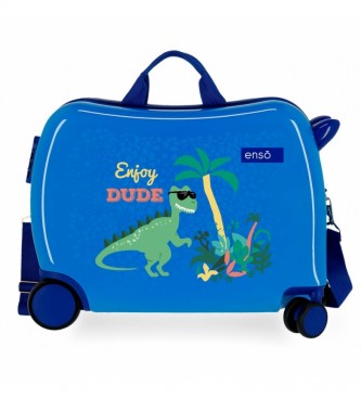 Enso Otroški kovček na 2 kolesih večsmerni Enso Dino blue -38x50x20cm