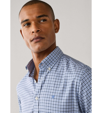 Hackett London Camisa Three Color Gingham azul