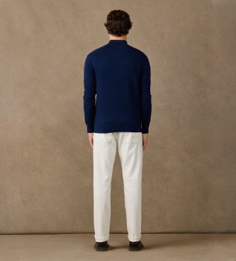 Hackett London Maglione con zip Hrtg Cotton H Hzip blu navy