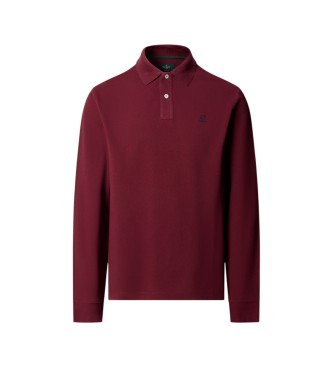 Hackett London Heritage H Small Logo burgundy long-sleeve polo shirt