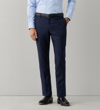 Hackett London Traje Wool Sharkskin azul marino