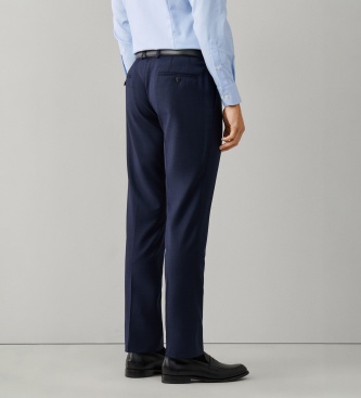 Hackett London Traje Wool Sharkskin azul marino