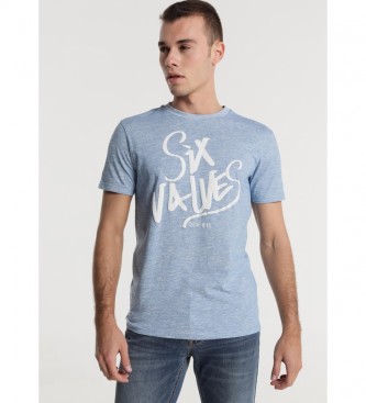 Six Valves T-shirt con grafica blu