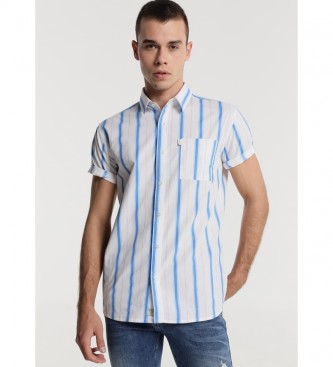 Six Valves Striped Shirt with blue pocket