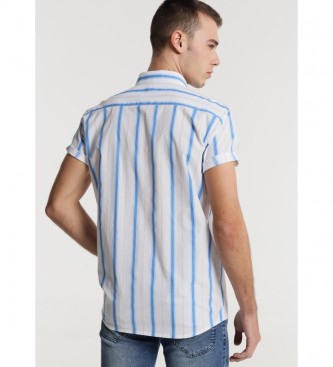 Six Valves Striped Shirt with blue pocket