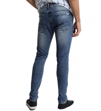 Six Valves Jeans skinny en denim bleu